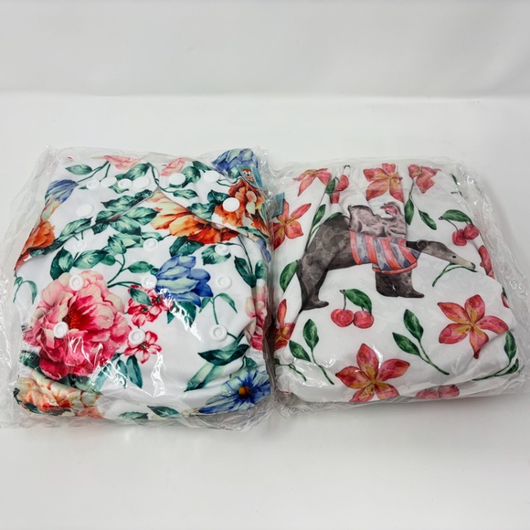 ALVABABY Cloth Diaper 6 Pack Adjustable One Size w 12 Bamboo Inserts - Picture 3 of 7